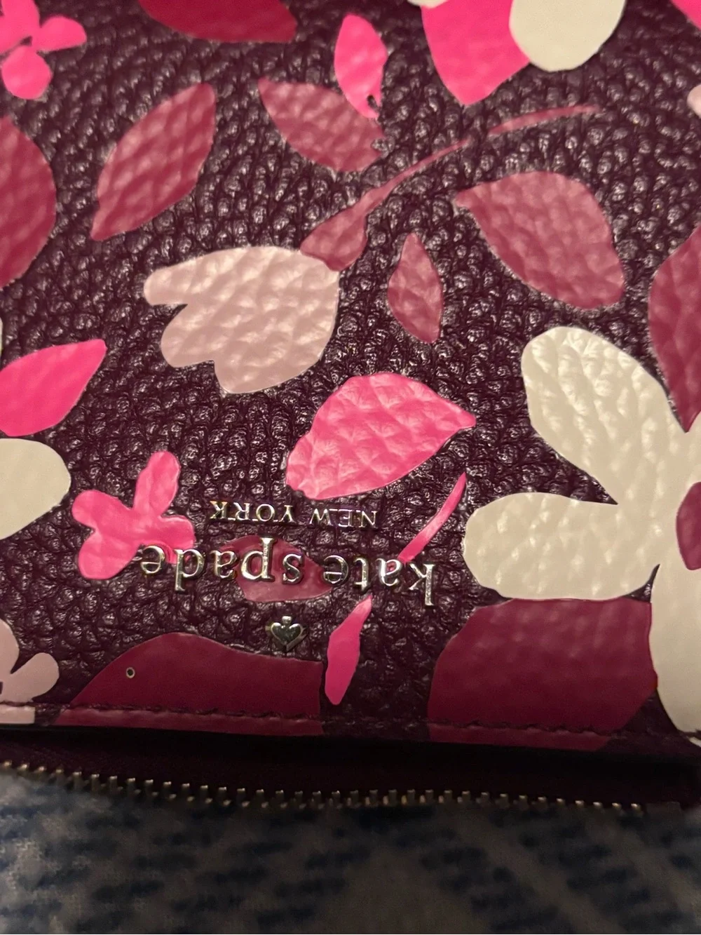 kate spade burgundy floral mini backpack and wallet set